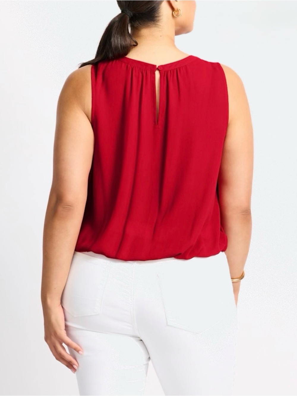 Women's Red Shell Top - Picture 3 of 5